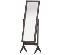 Miroir à pied inclinaison réglable dim. 47L x 46l x 148H cm MDF brun foncé Marron G