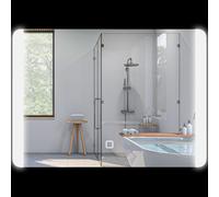 HOMCOM Miroir LED Rectangulaire Anti-Buée Luminosité Réglable Argent pour Salle de Bain 50x70cm Aosom France