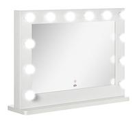 HOMCOM Miroir Maquillage Hollywood LED Lumineux Tactile 80 x 60 cm Blanc
