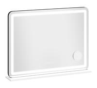 HOMCOM Miroir maquillage lumineux 80x60cm, miroir coiffeuse LED dimmable, lumière RGB, 3 températures de couleur, blanc