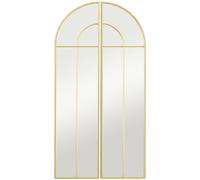 HOMCOM Miroir mural arc 30 x 120 cm, grand miroir décoratif avec cadre métallique, pour salon, chambre, couloir, ton doré