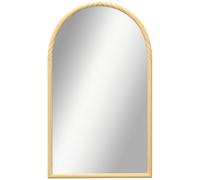 HOMCOM Miroir Mural Arche, 110 x 65 cm Cadre en Bois, Miroir arqué pour Le Salon, la Chambre, l'entrée, Bois Naturel