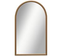 HOMCOM Miroir Mural Arche, 110 x 65 cm Cadre en Bois, Miroir arqué pour Le Salon, la Chambre, l'entrée, Marron foncé