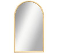Miroir mural arche - HOMCOM - 110 x 65 cm Cadre en bois, Miroir arqué pour le salon, la chambre, l'entrée, bois naturel