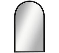 HOMCOM Miroir Mural Arche Arqué 110 x 65 cm Cadre en Bois, Noir | Miroir Arqué pour le Salon, la Chambre, l'Entrée