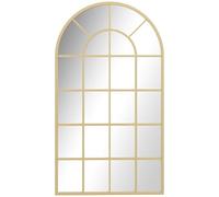 HOMCOM Miroir Mural Arqué 110 x 65 cm Verrière Arche Cadre Métallique Doré