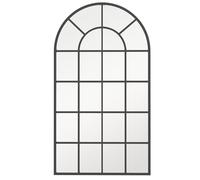 HOMCOM Miroir Mural Arqué 110 x 65 cm Verrière Arche Cadre Métallique Noir