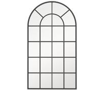 HOMCOM Miroir verrière Arche Style Industriel fenêtre Arcade métal Noir - 110 x 65 cm