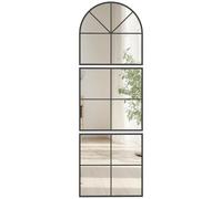 HOMCOM Miroir Mural arqué 60 x 180 cm Miroir Verrière Arche Fenêtre Noir