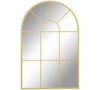 Miroir mural HOMCOM en métal cadre doré en forme de voûtée - 91 x 60 cm - décoration pour entrée, chambre à coucher, salon