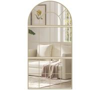 Miroir mural arqué - HOMCOM - en forme de fenêtre - ensemble 3 pièces - cadre en métal - pour salon, couloir - 76 x 150 cm - doré