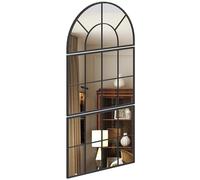 HOMCOM Miroir Mural arqué, Miroir Mural en Forme de fenêtre, Ensemble de 3 pièces, Cadre en métal, pour Salon, Chambre à Coucher, Couloir, 76 x 150 cm Noir
