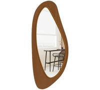HOMCOM Miroir mural asymétrique 91,5 x 45 cm, miroir suspendu moderne, cadre en bois, effet bois naturel