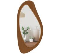 Miroir mural - HOMCOM - asymétrique - cadre en bois - 91,5 x 45 cm - effet bois naturel