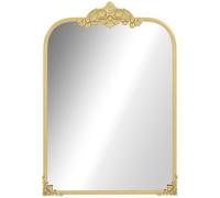 HOMCOM Miroir Mural avec Cadre métallique pour Salon 60x87cm Ton doré | Miroir baroque décoratif, pour chambre