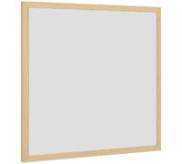 HOMCOM Miroir mural carré 50 x 50 cm, cadre en bois naturel, idéal pour la salle de bain, salon ou chambre