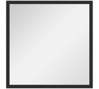 HOMCOM Miroir Mural Carré 50 x 50 cm, Cadre en Bois Noir | Idéal pour Salle de Bain, Salon, Chambre