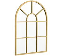 HOMCOM Miroir mural en métal cadre doré en forme de voûtée - 70 x 50 cm - décoration pour entrée ,chambre à coucher, salon