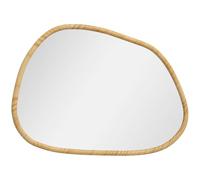 Miroir mural - HOMCOM - forme organique - cadre en bois - décoration d'intérieur - horizontal ou vertical - 80 x 60 cm - naturel