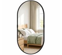 Miroir mural - HOMCOM - verre trempé et cadre en aluminium - pour chambre, salon, couloir - 60 x 90 cm - noir
