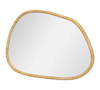 HOMCOM Miroir mural miroir décoratif forme organique avec cadre en bois horizontal ou vertical 70 x 50 cm naturel