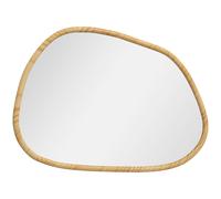 HOMCOM Miroir mural miroir décoratif forme organique avec cadre en bois horizontal ou vertical 80 x 60 cm naturel