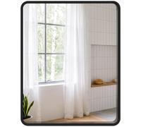 HOMCOM Miroir Mural Rectangulaire 50 x 40 cm Décoratif Moderne Noir | Cadre en Métal, pour Salon, Entrée, Chambre, Couloir