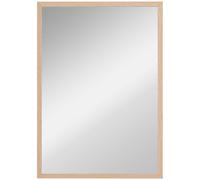 HOMCOM Miroir mural rectangulaire 50 x 70 cm, cadre en bois, idéal pour la salle de bain, salon ou chambre, naturel