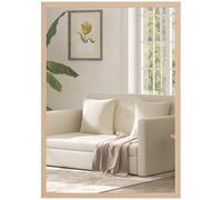 HOMCOM Miroir Mural rectangulaire 50 x 70 cm, Cadre en Bois, idéal pour la Salle de Bain, Salon ou Chambre, Naturel
