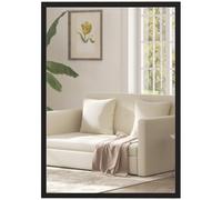 Miroir mural HOMCOM rectangulaire 50 x 70 cm, cadre en bois noir, idéal pour la salle de bain, salon ou chambre