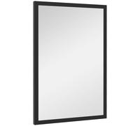 HOMCOM Miroir mural rectangulaire 60 x 40 cm, cadre en bois noir, idéal pour la salle de bain, salon ou chambre