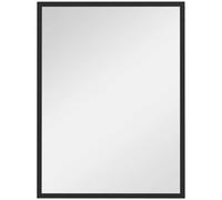 Miroir mural HOMCOM rectangulaire 80 x 60 cm, cadre en bois noir, idéal pour la salle de bain, salon ou chambre