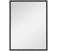 HOMCOM Miroir Mural Rectangulaire 60 x 80 cm, Cadre en Bois Noir | Idéal pour la Salle de Bain, Salon ou Chambre