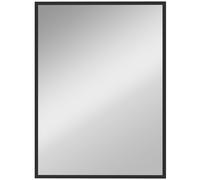 HOMCOM Miroir mural rectangulaire 76 x 101 cm, cadre en bois noir, idéal pour la salle de bain, salon ou chambre