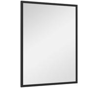 HOMCOM Miroir mural rectangulaire 80 x 60 cm, cadre en bois noir, idéal pour la salle de bain, salon ou chambre