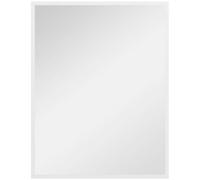 Miroir mural HOMCOM rectangulaire 90 x 70 cm, cadre en bois blanc, idéal pour la salle de bain, salon ou chambre