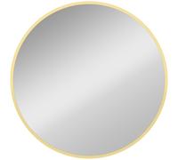 HOMCOM Miroir mural rond Ø 61 cm, cadre en alliage d'aluminium, pour salle de bain, chambre, salon, couloir, doré