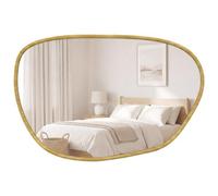 Miroir mural - HOMCOM - décoratif asymétrique - pour salle de bain, chambre, salon, couloir - verre trempé - 90 x 60 cm - naturel