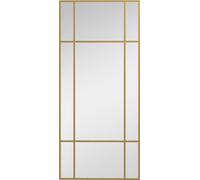 HOMCOM Miroir mural verrière rectangulaire style fenêtre, horizontal ou vertical avec 4 crochets, en métal doré - 110x50 cm