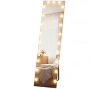 HOMCOM Miroir pleine longueur 150x40 cm RGB-LED sur pied avec 21 ampoules 7 couleurs Interrupteur tactile Fonction mémoire
