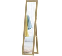 HOMCOM Miroir pleine longueur 157 x 37 cm - Cadre MDF, sur pied ou à suspendre, chêne