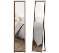 HOMCOM Miroir Pleine Longueur au Sol 157x37 cm Blanc et Brun foncé