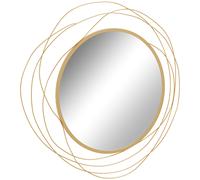 HOMCOM Miroir rond en métal filaire doré, décoration style moderne, diamètre Φ65 cm