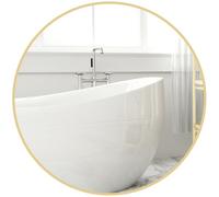 HOMCOM Miroir Rond Miroir Salle de Bain 70 cm Cadre en Métal Mural Or | Facile à Installer, pour Chambre, Salon, Entrée