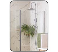 HOMCOM Miroir Salle de Bain avec Cadre en Métal et Crochet, 60x2,5x80 cm, Noir