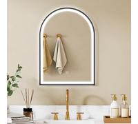 Miroir salle de bain avec éclairage - HOMCOM - anti-buée, 3 couleurs lumière, dimmable, mémoire - verre trempé - 50 x 70 cm - noir