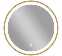 HOMCOM Miroir salle de bain avec éclairage LED rond 40 cm, miroir lumineux mural à 3 températures de couleur, dimmable, doré