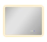 HOMCOM Miroir Salle de Bain Bluetooth avec Éclairage LED 70 x 90 cm Argent | Miroir Lumineux Salle de Bain Mural, Interrupteur Tactile, Lumière Réglable 3 Couleurs, Anti-Buée, Mémoire