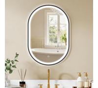 HOMCOM Miroir Salle de Bain Éclairage LED 50 x 70 cm Anti-Buée Mémoire