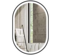 HOMCOM Miroir salle de bain éclairage LED 50x70cm, miroir lumineux salle de bain mural interrupteur tactile, lumière 3 couleurs